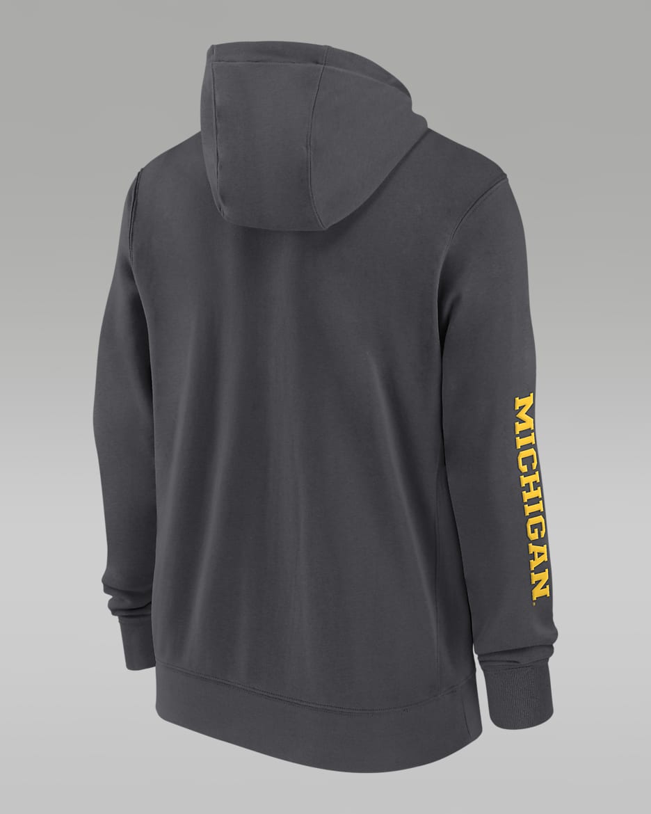 Michigan Wolverines Sideline Team Issue Men s Jordan College Full Zip Hoodie. Nike